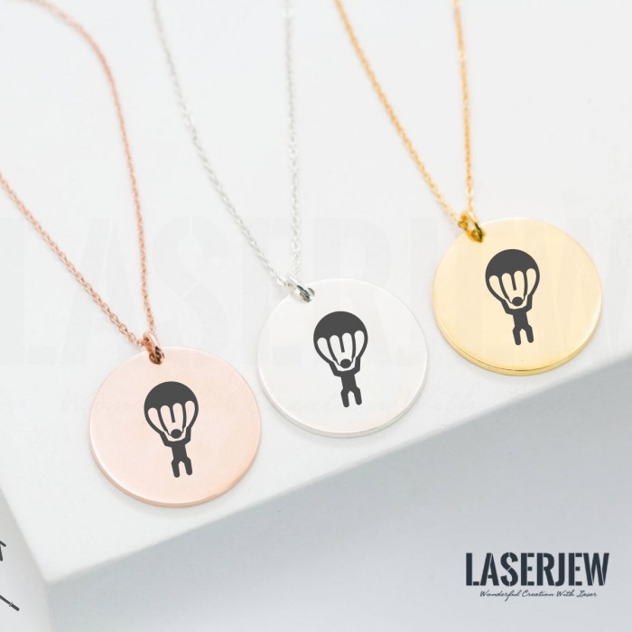Parachuting Human Necklace