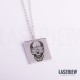 Illustration Blindfold Skull Theme Necklace