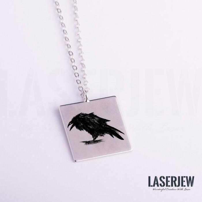 Illustration Crow Necklace