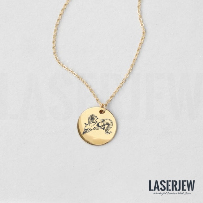 Illustration Aries Skull Necklace