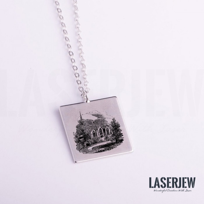 Illustration Desolate House Necklace