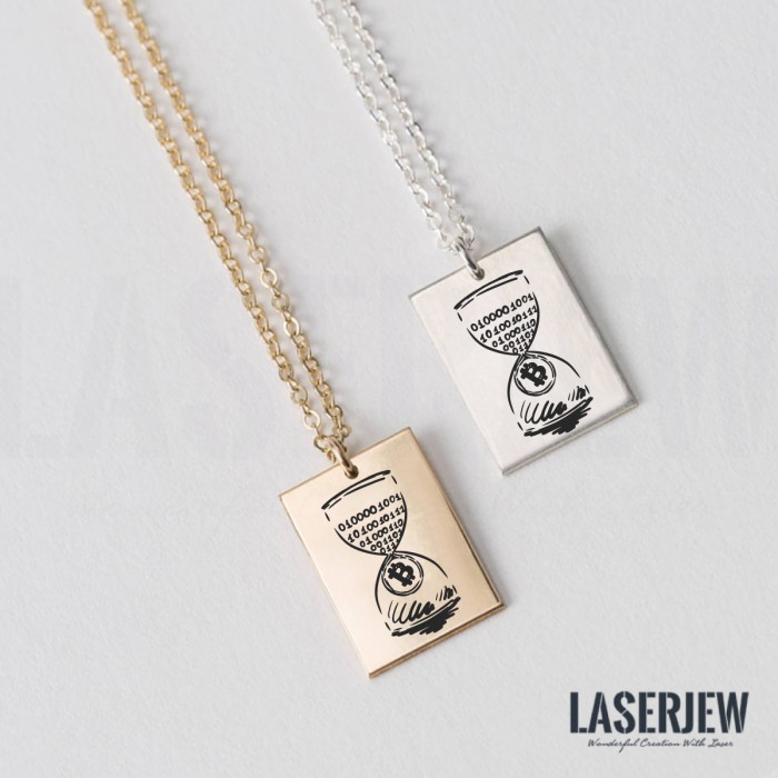 Illustration Bitcoin Hourglass Necklace