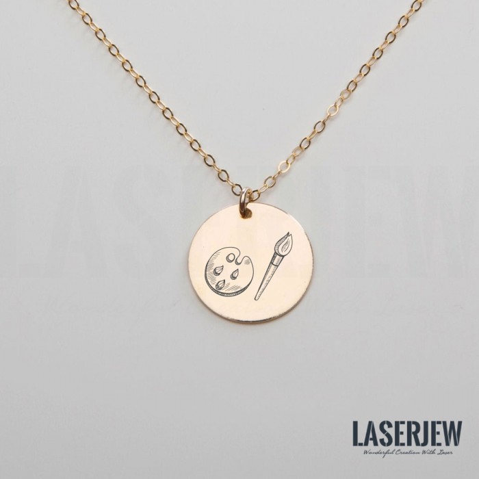 Palette and Brush Necklace